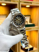 Luxury Stainless Steel Skeleton Watch